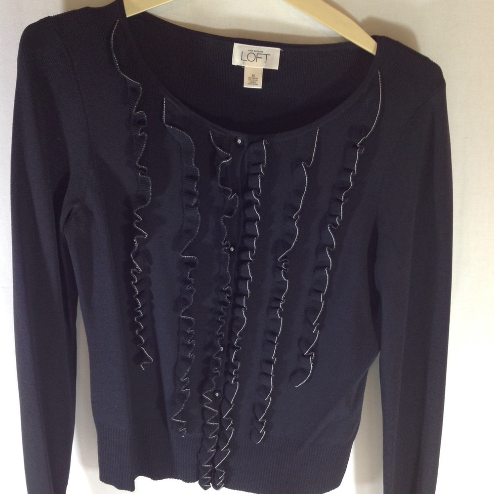Ann Taylor Loft Ruffle Sweater Size M - Picture 2 of 6